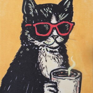 Cool Cat Coffee Art Print