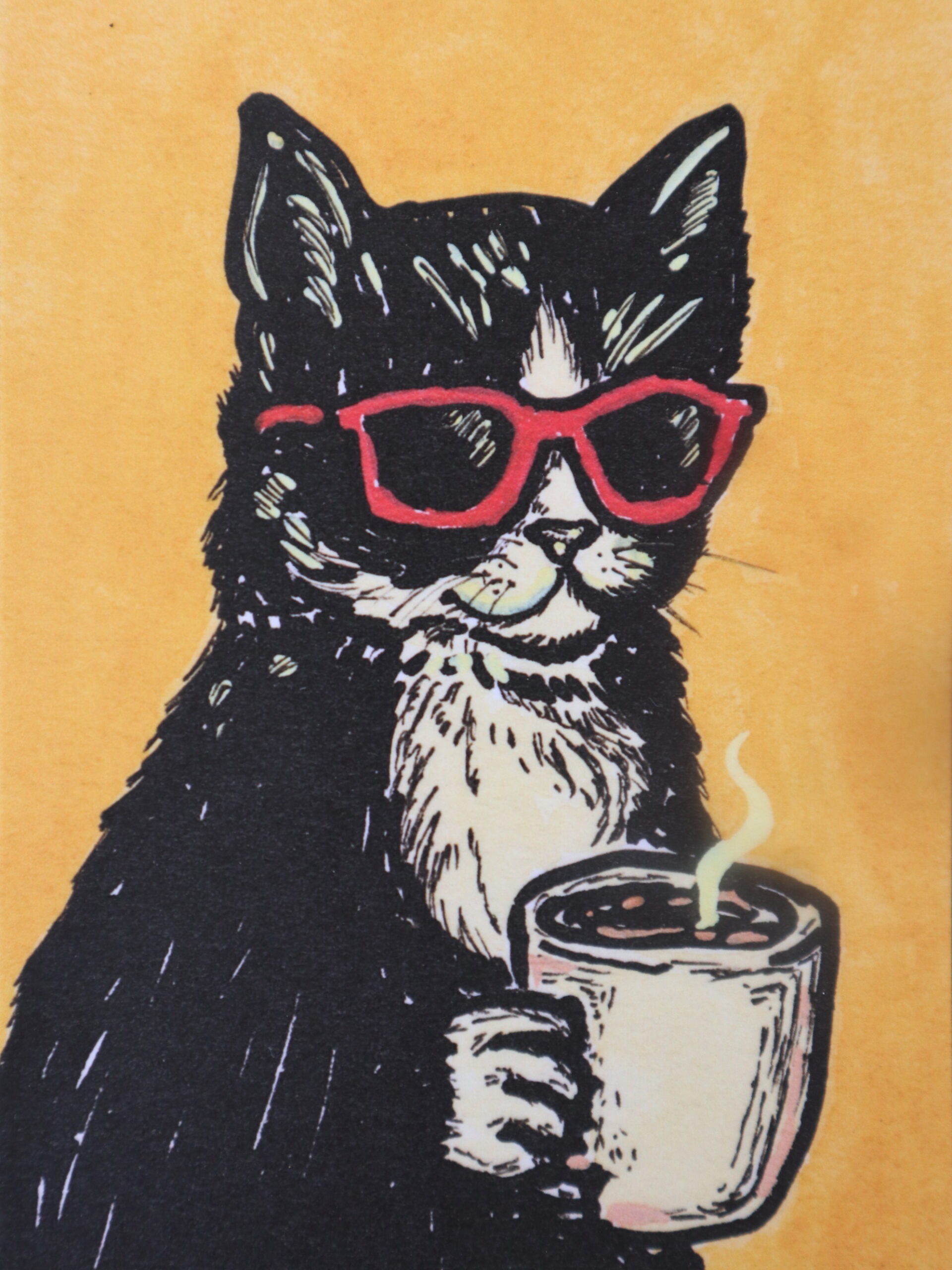 Cool Cat Coffee Art Print